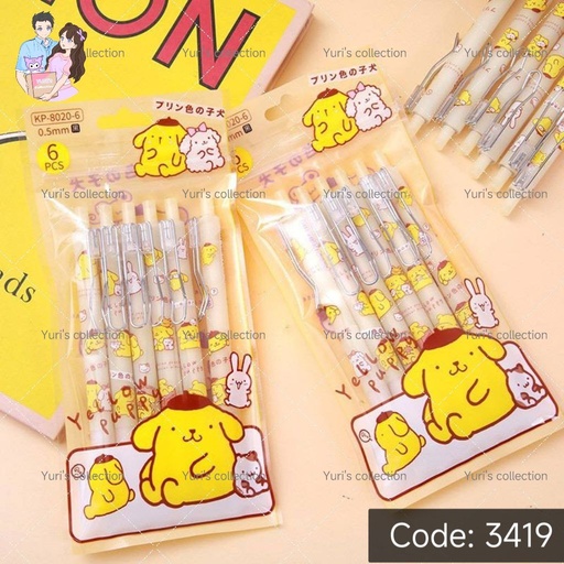 [3419] Pompompurin Pen (6pcs)
