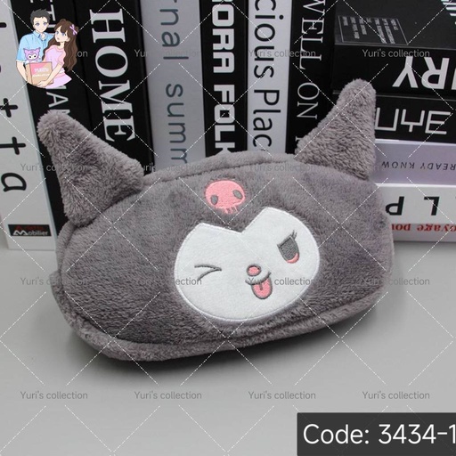 [3434-1] Kuromi Fluffy Pencil Case 