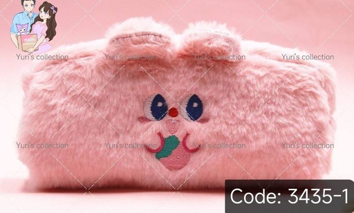 [3435-1] Fluffy Pencil Case (pink)