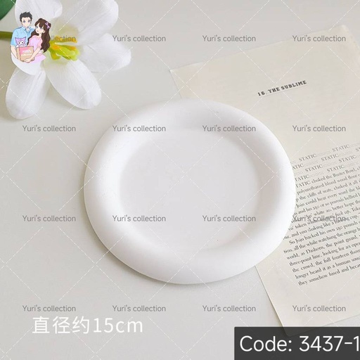 [3437-1] Aesthetic Plate (round white)