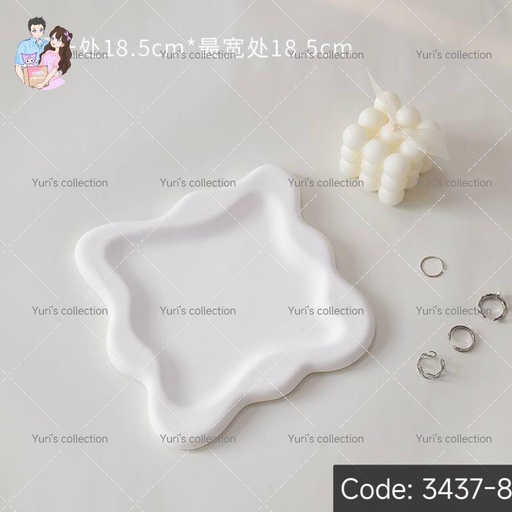 [3437-8] Aesthetic Plate (white square)