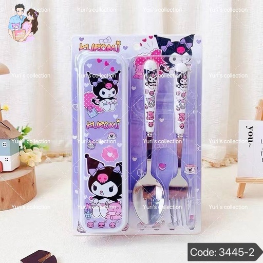 [3445-2] Kuromi Spoon & Fork Set 