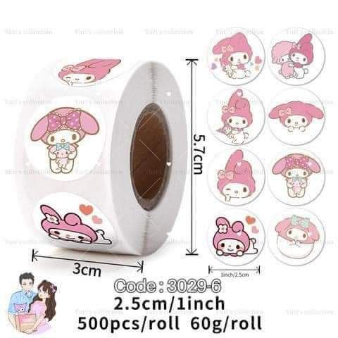 [3029-6] Sticker Roll \ MyMelody (500pcs)