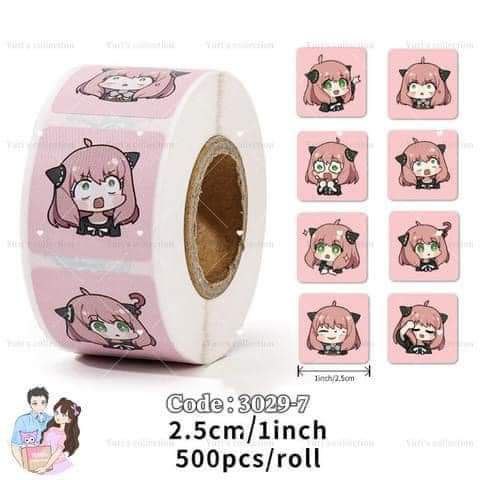 [3029-7] Sticker Roll \ Anna (500pcs)