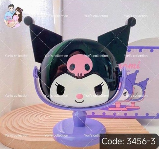 [3456-3] Black & Purple Stand Mirror \ KM