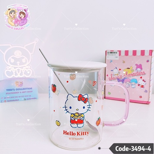 [3494-4] Glass Cup + Spoon \ HK