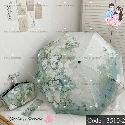 [3510-2] Butterfly Umbrella \ Green Color