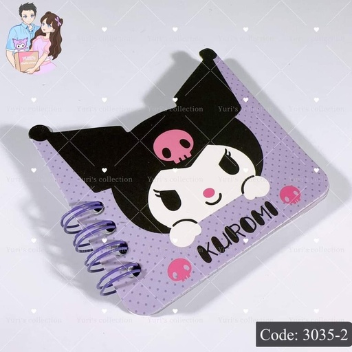 [3035-2] Kuromi Shape Mini Coil Notebook