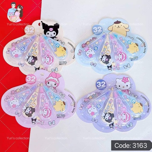 [3163-2] Sanrio Correction Tape 4pcs/ PP