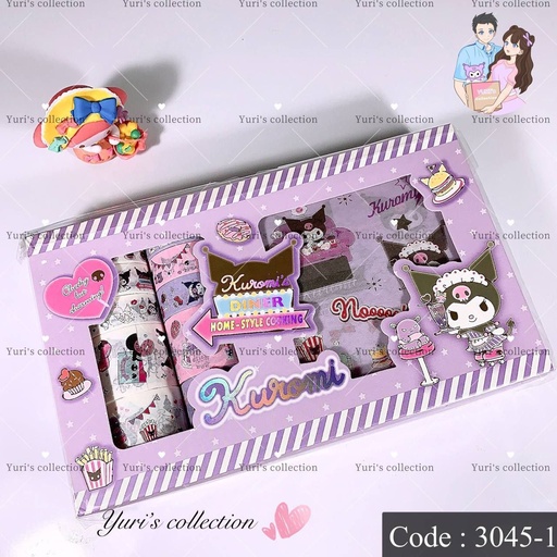 [3045-1] Character Stickers & Washi Box \ KM (Purple)