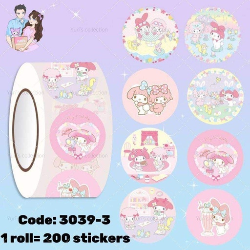 [3039-3] Sticker Roll \ MyMelody (200pcs)