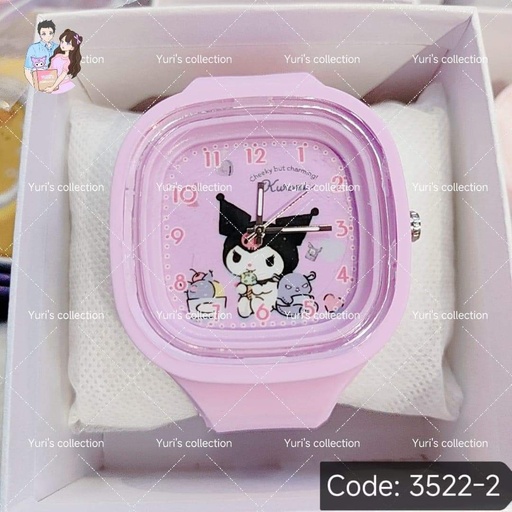[3522-2] Kuromi Purple Square Watch