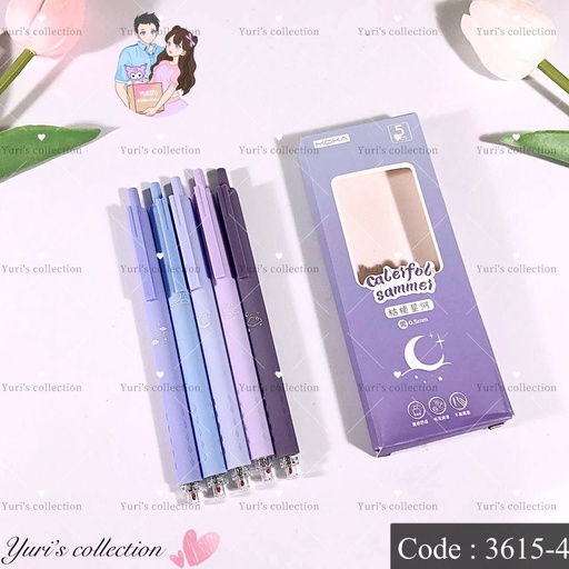 [3615-4] Purple aesthetic pen set (black)