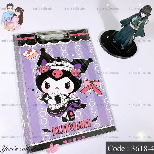 [3618-4] A4 Student Board Clip \ Kuromi