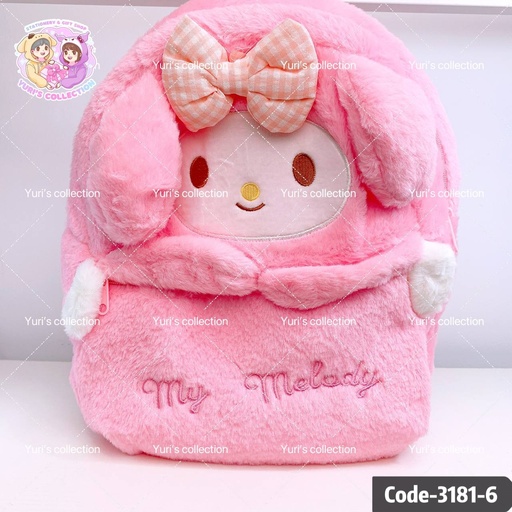 [3181-6] Sanrio Plush Soft Backpack \ MyMelody 