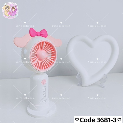 [3681-3] Battery Fan Mini With Jo (Pink) \ CM