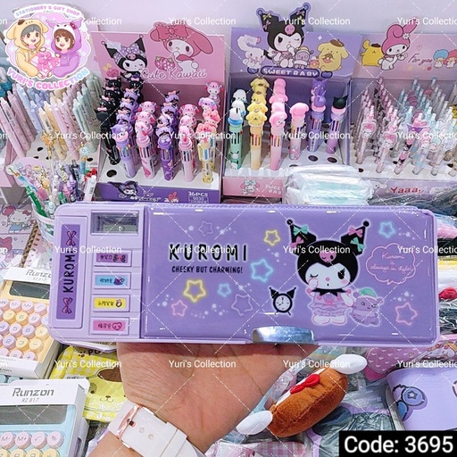 [3695] Multi-functional License Pencil Case \ Kuromi 