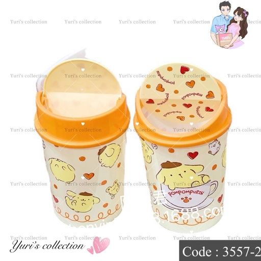 [3557-2] PompomPurinTrash Bin+ Cover