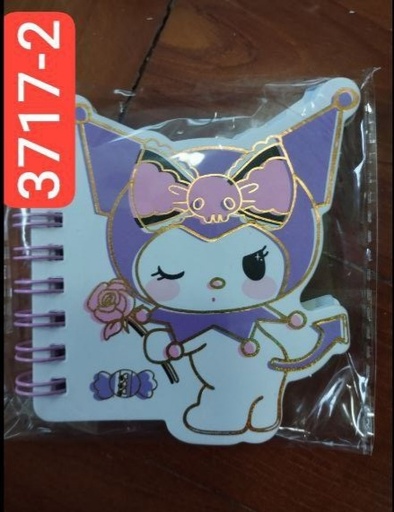[3717-2] Kuromi 3D Shape Mini Coil Book