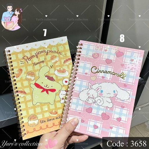 [3658-8] Sanrio Coil book \ CM (Pink)