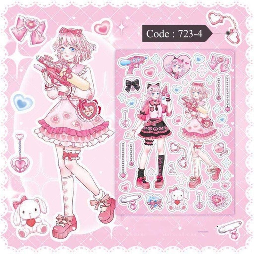 [723-4] Sweet Heart Angel Sticker \ *Pink*