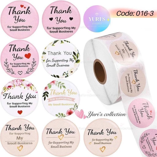 [016-3] Thank You Sticker \ *Pink*
