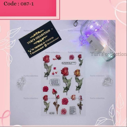 [087-1] Flower Sticker \ *Red*
