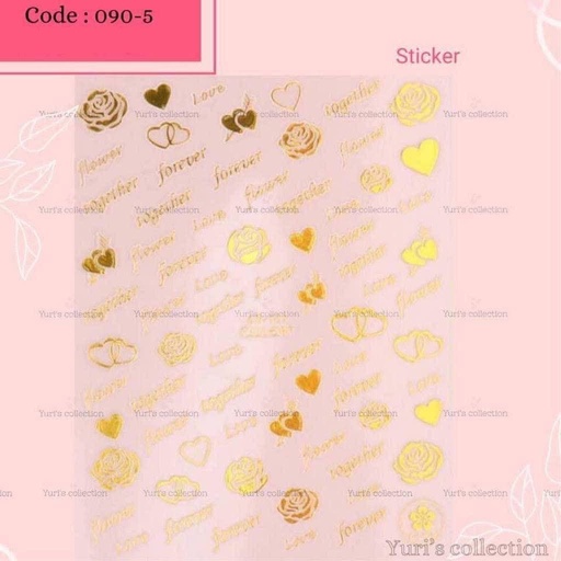 [090-5] Bling Sticker \ Love *Gold*