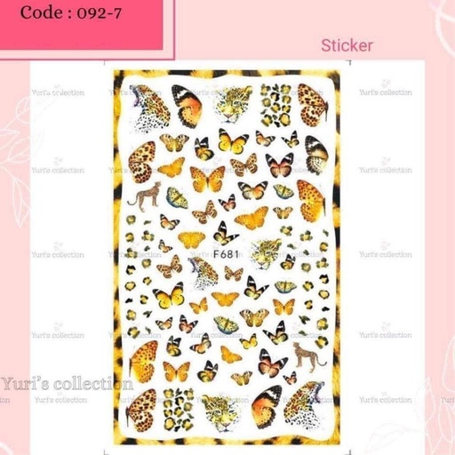 [092-7] Bling Sticker \ Butterfly *Yellow*