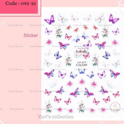[092-15] Bling Sticker \ Butterfly *Purple*