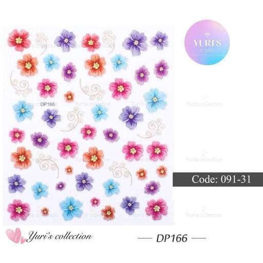 [091-31] Bling Sticker \ Flower 