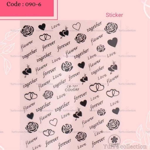 [090-6] Bling Sticker \ Love *Black*