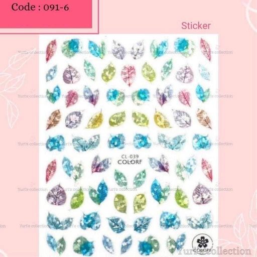 [091-6] Bling Sticker \ Leaf