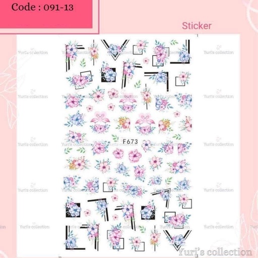 [091-13] Bling Sticker \ Flower *Purple*
