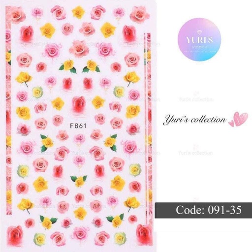 [091-35] Bling Sticker \ Flower 
