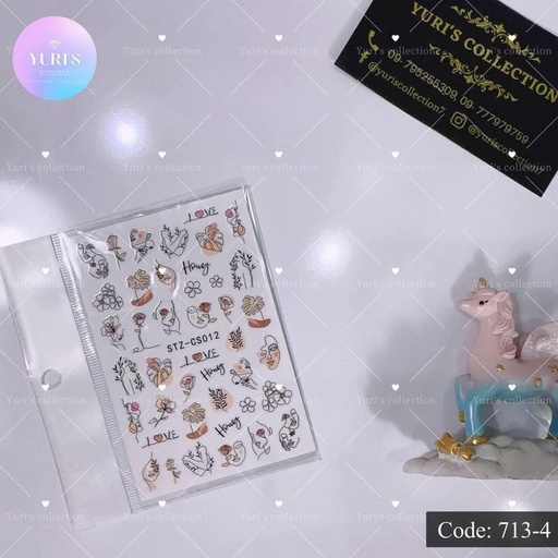 [713-4] Bling Sticker \ Flower 