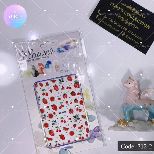 [712-2] Nail Dried Sticker \ *Strawberry*