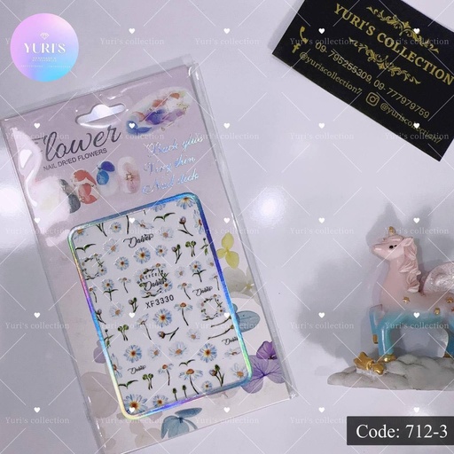 [712-3] Nail Dried Sticker \ *Flower*