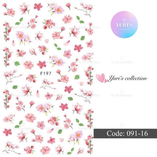 [091-16] Bling Sticker \ Flower *Pink*