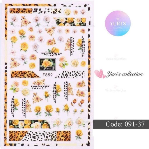[091-37] Bling Sticker \ Flower *Yellow*