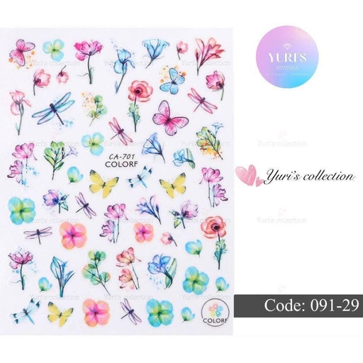 [091-29] Bling Sticker \ Flower 