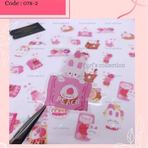 [078-2] RosyPosy Sticker Bunny Sticker Pack *Pink*