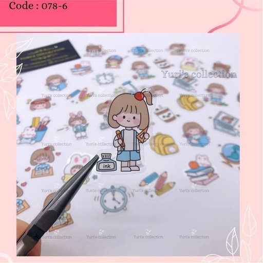 [078-6] RosyPosy Sticker \ Girl Sticker Pack *Blue*