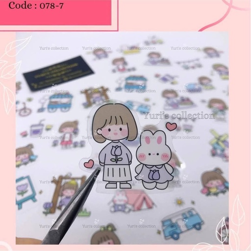 [078-7] RosyPosy Sticker Girl Sticker Pack *Purple*