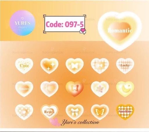 [097-5] Sticker Pack \ Heart *Orange*