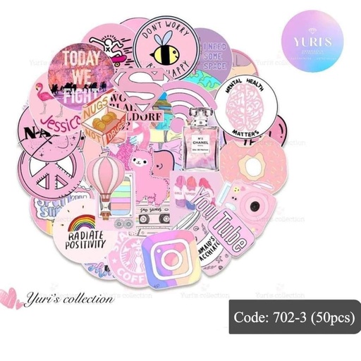 [702-3] Sticker Pack \ Pink *50pcs*