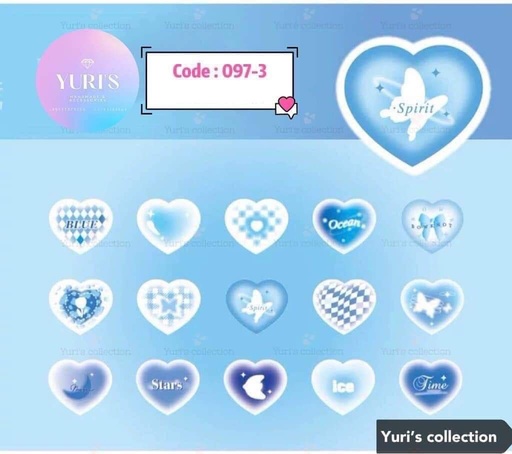 [097-3] Sticker Pack \ Heart *Blue*