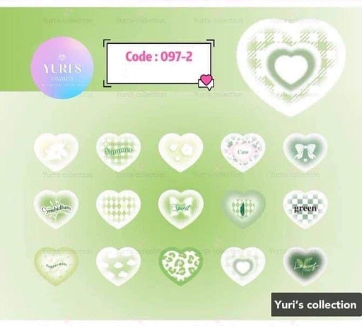 [097-2] Sticker Pack \ Heart *Green*