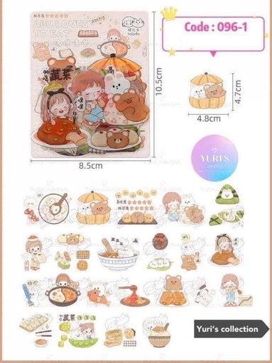 [096-1] ABU loves to Eat Sticker Pack 