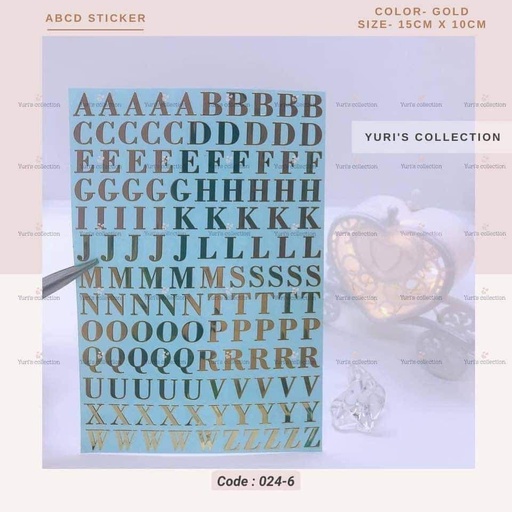 [024-6] ABC Sticker Large Size \ *Gold*